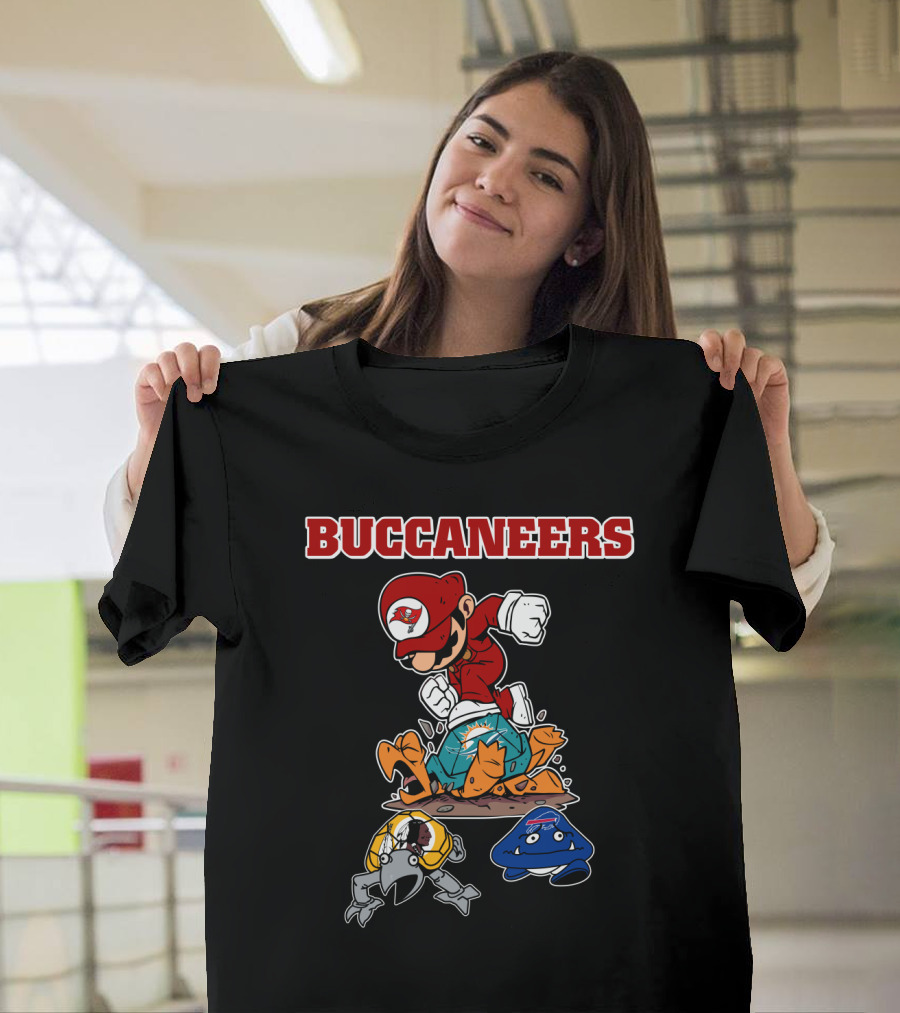 Buccaneers Mario Parody Jumping On Rivals T-Shirt
