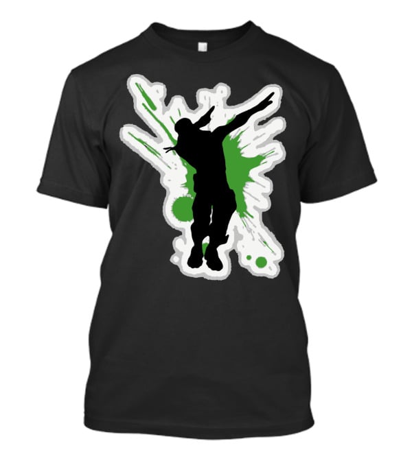 Silhouette Dab With Dynamic Green Splash - Dane Dab T-Shirt