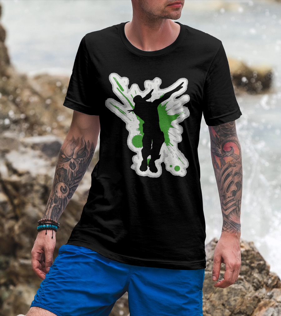 Silhouette Dab With Dynamic Green Splash - Dane Dab T-Shirt