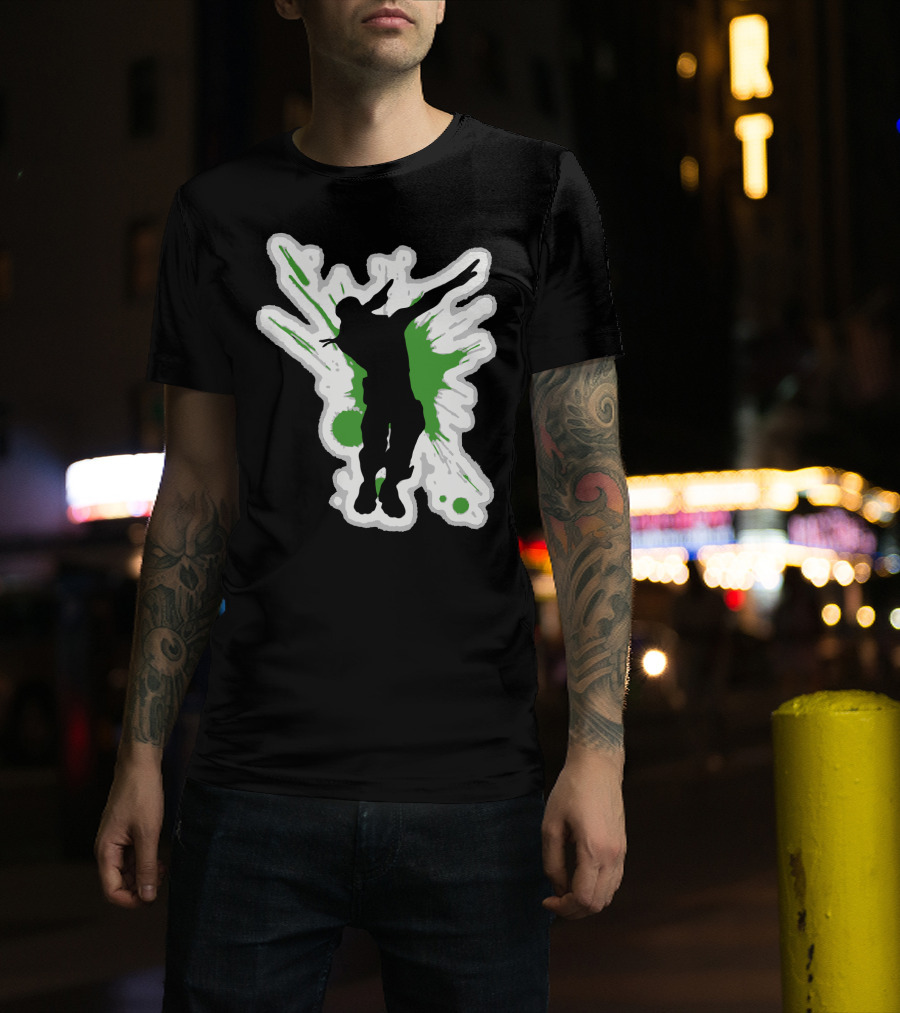Silhouette Dab With Dynamic Green Splash - Dane Dab T-Shirt