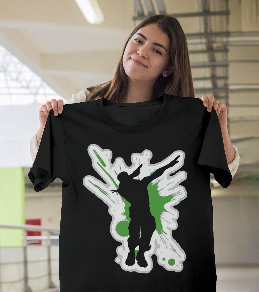 Silhouette Dab with Dynamic Green Splash - Dane Dab T-Shirt