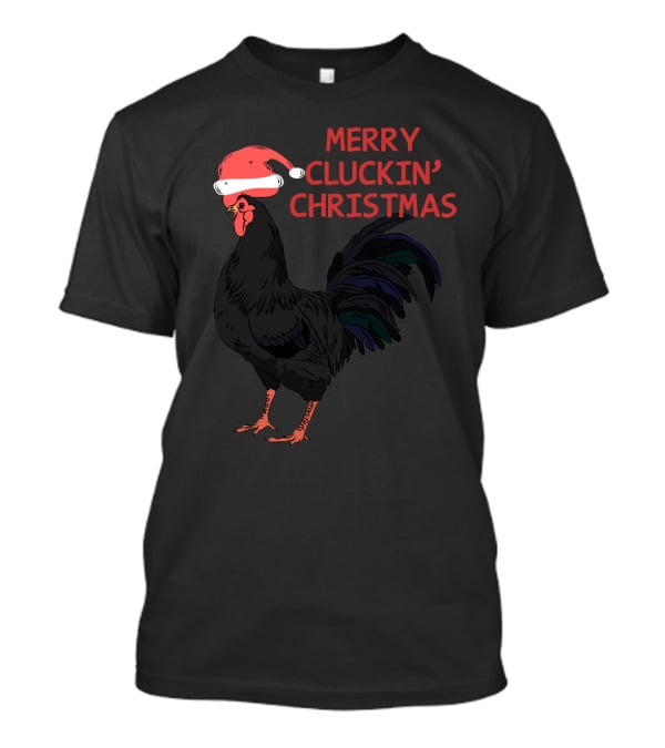 Merry Cluckin' Christmas Santa Hat Rooster T-Shirt