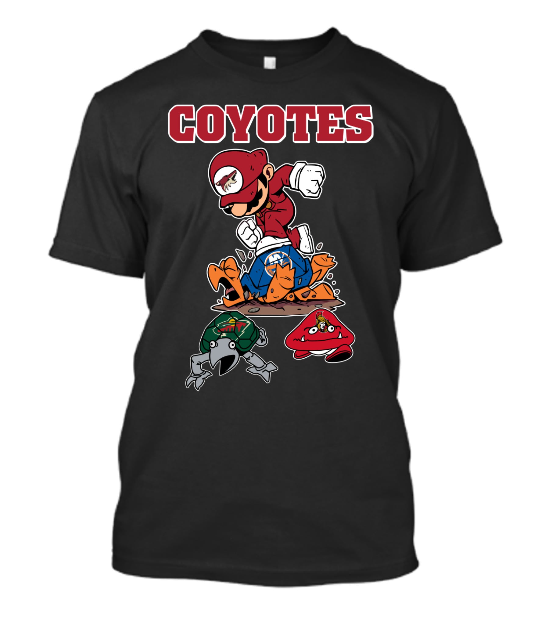 Coyotes Mario Parody With Duck And Crab Characters T-Shirt