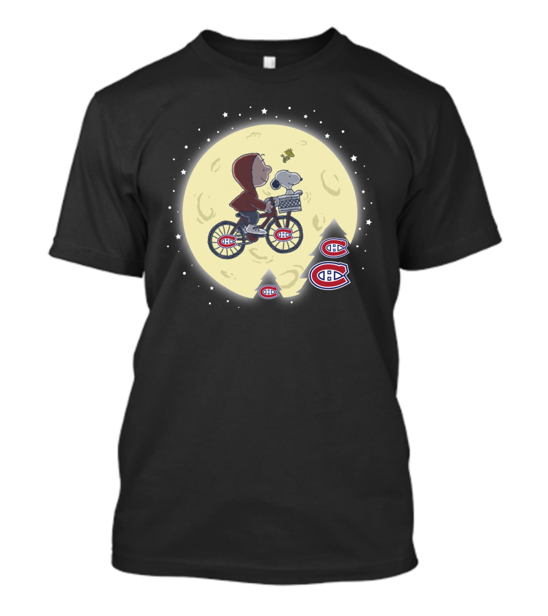 Halloween Canadiens E.t. Moon Peanuts Crossover T-Shirt