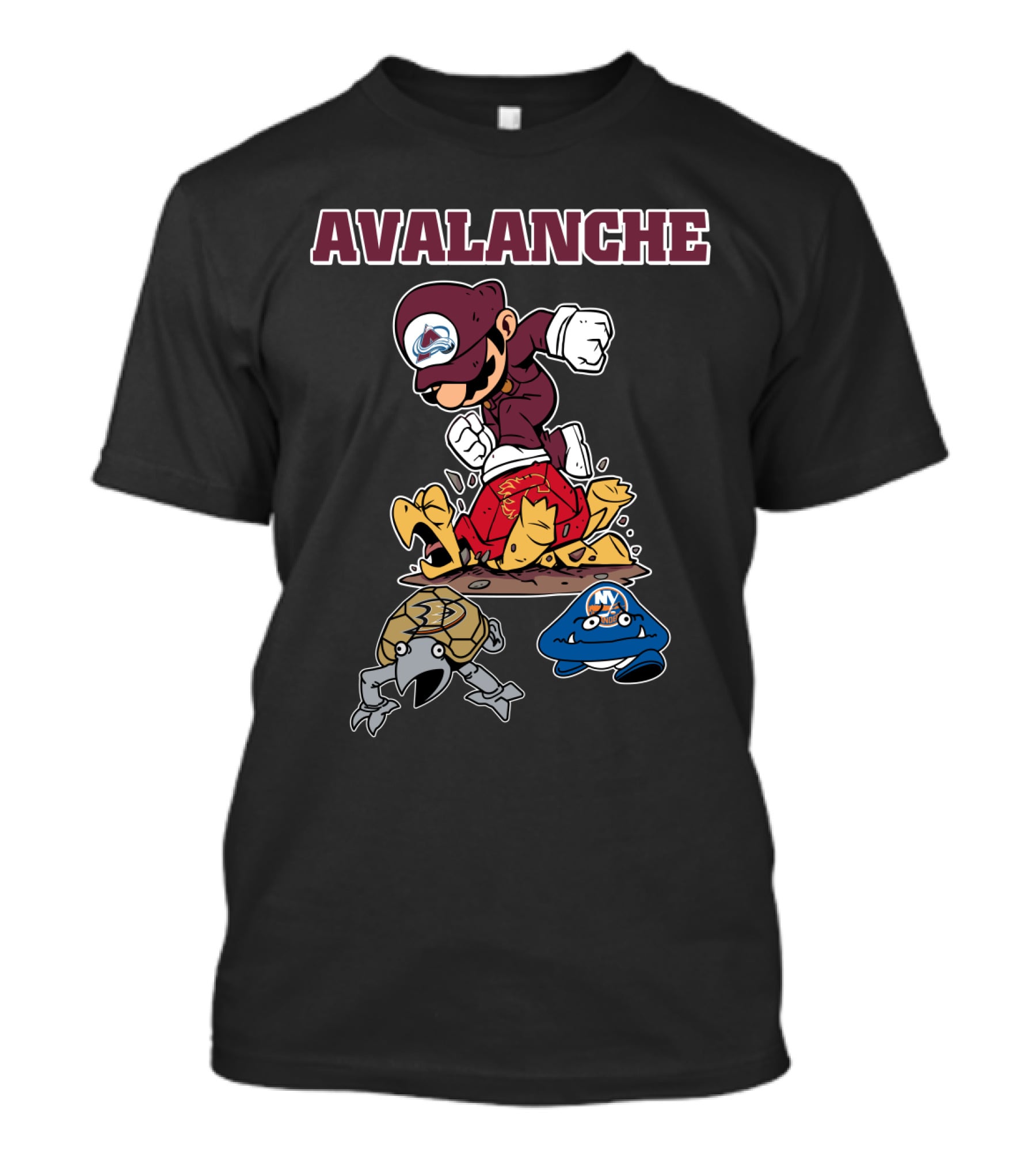 Avalanche Colorado Mario Hockey Theme T-Shirt