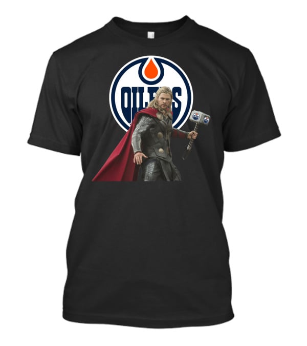 Edmonton Oilers Marvel Thor Hammer T-Shirt