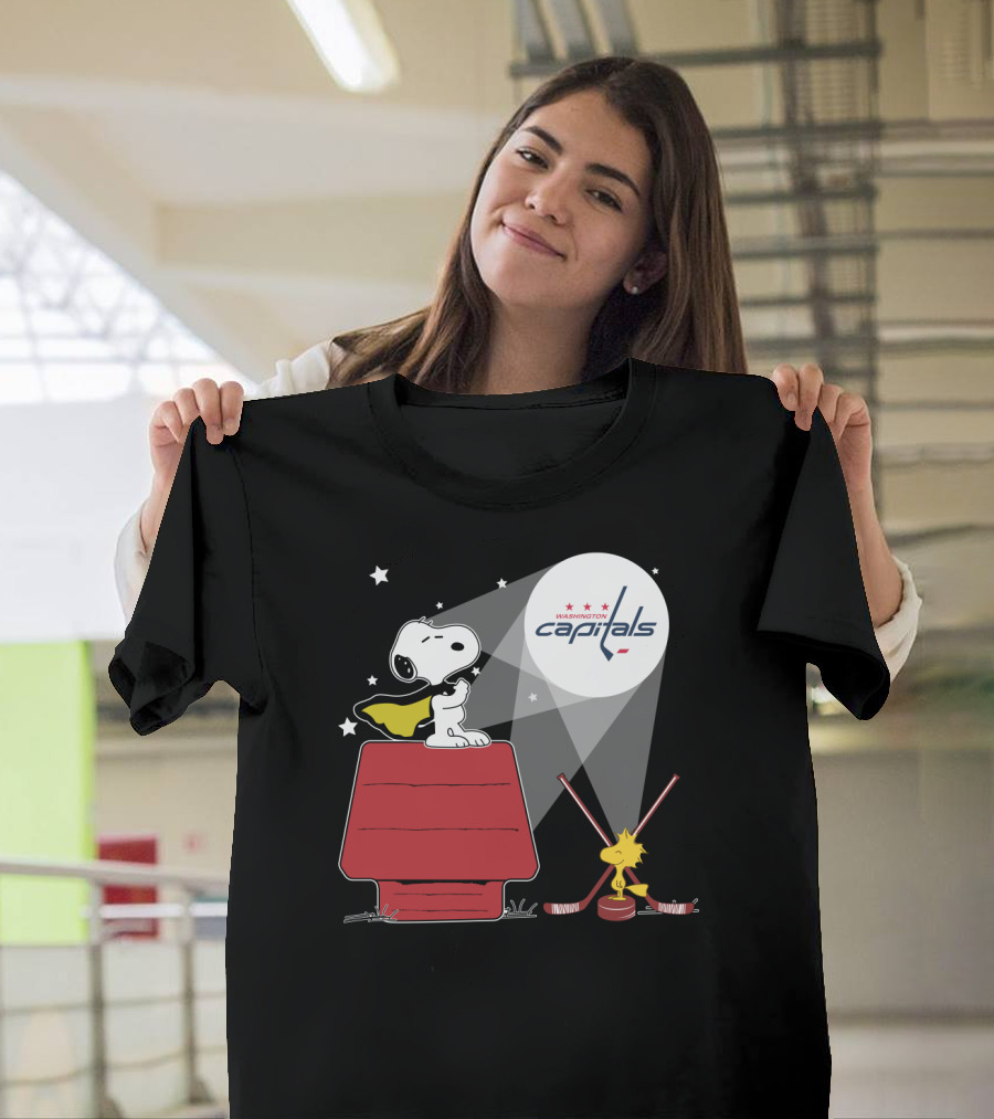 Snoopy And Woodstock Washington Capitals Nhl Hockey Spotlight T-Shirt