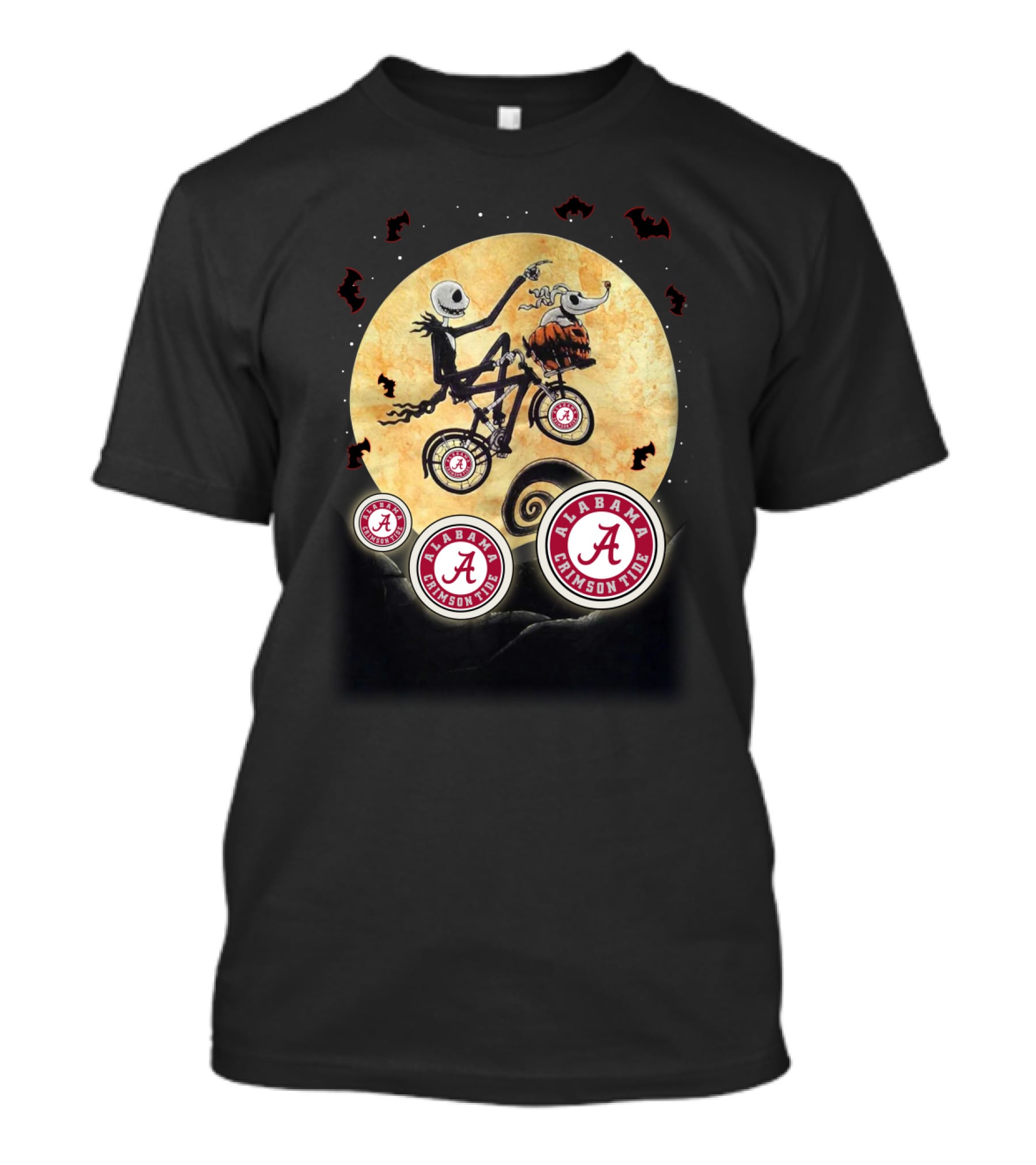 Halloween Alabama Crimson Tide Football Nightmare Theme T-Shirt