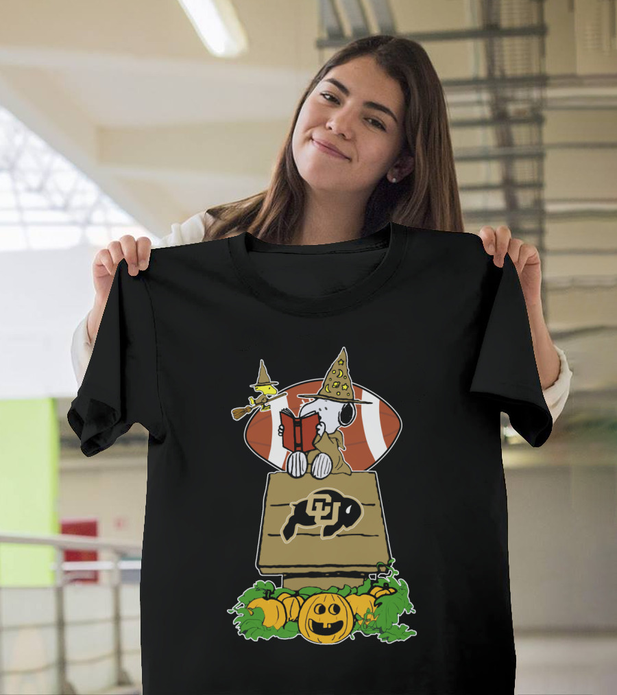 Halloween Colorado Buffaloes Football Snoopy Woodstock Pumpkins T-Shirt
