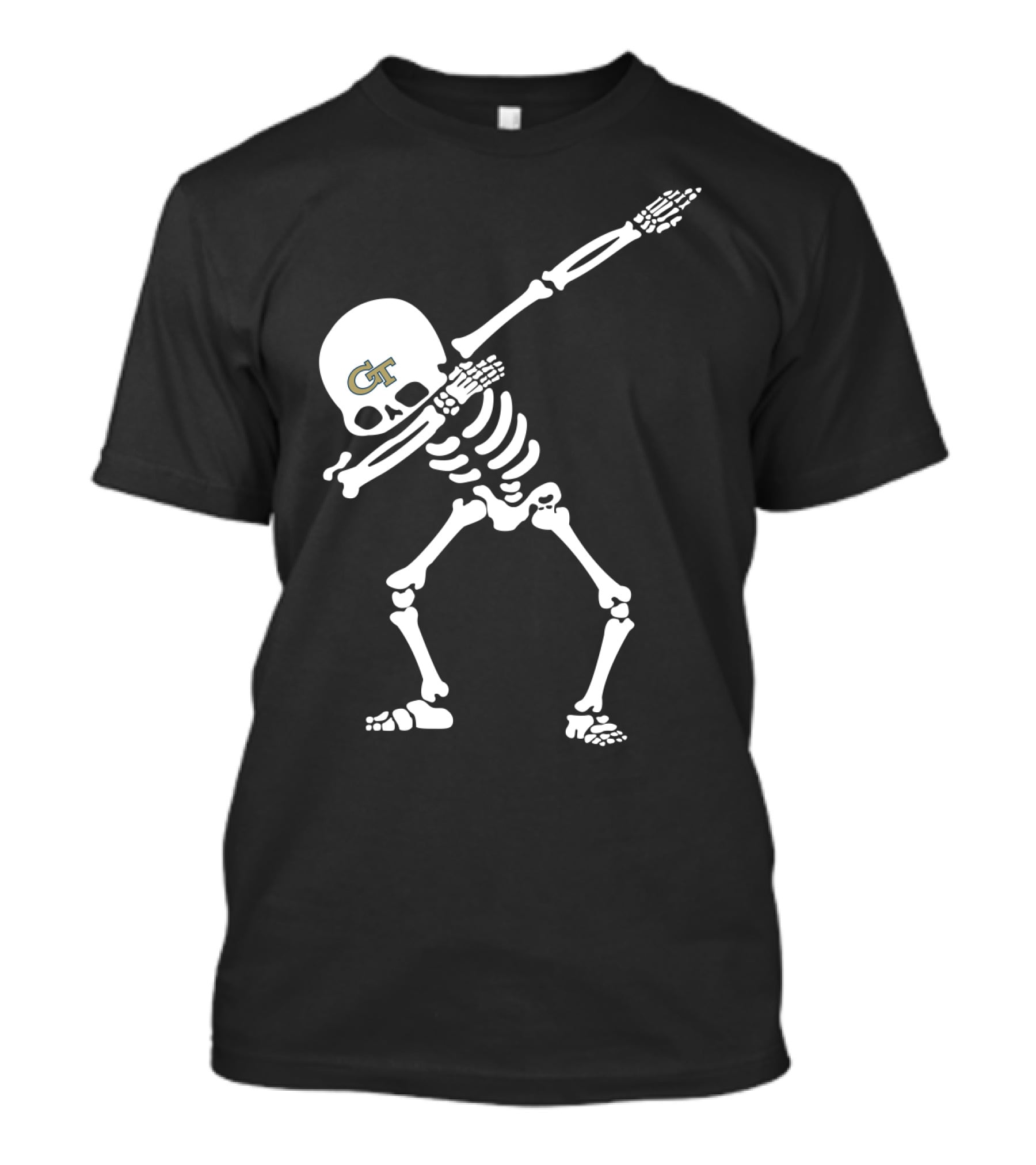 Georgia Tech Skeleton Dabbing Football T-Shirt