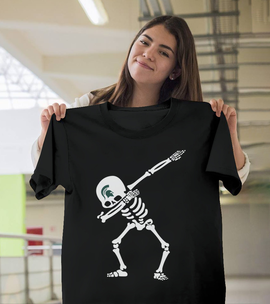 Msu Football Skeleton Dab Spartan T-Shirt