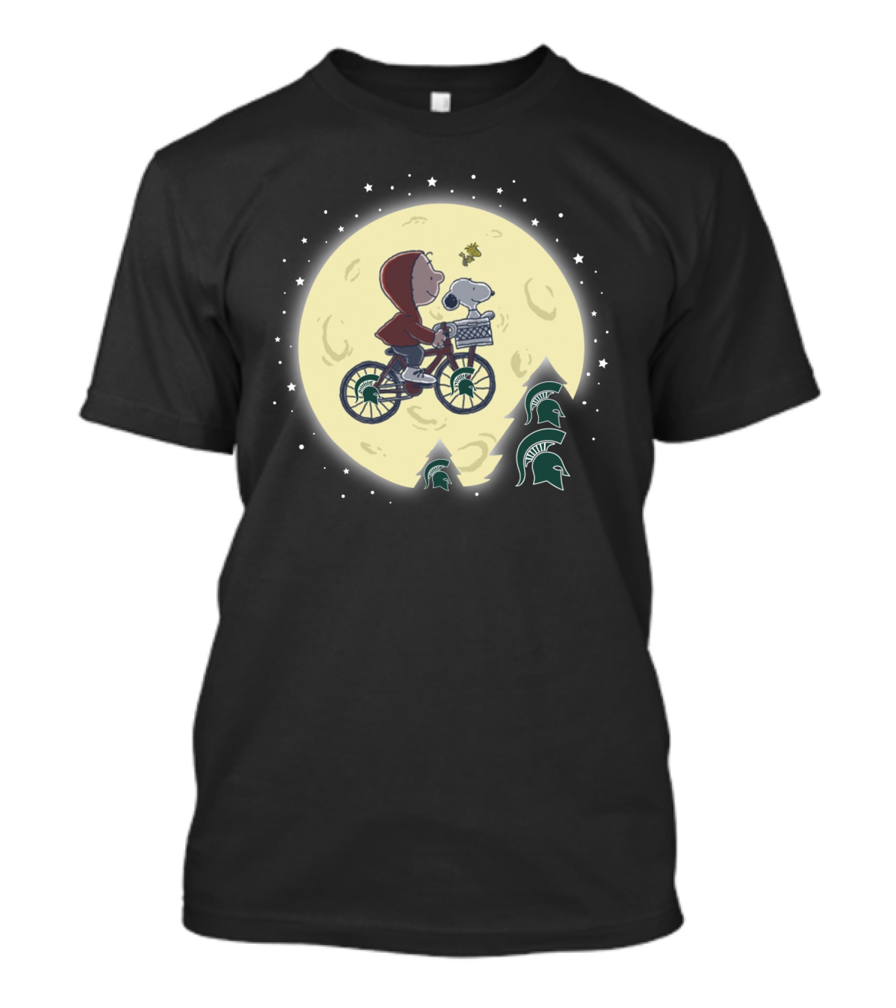 Msu Football Halloween With Et And Moon Scene T-Shirt