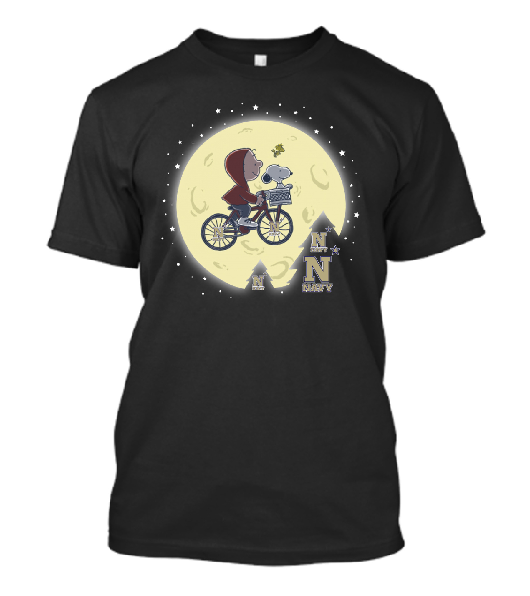Navy Football Halloween Moonlit Ride With Snoopy T-Shirt