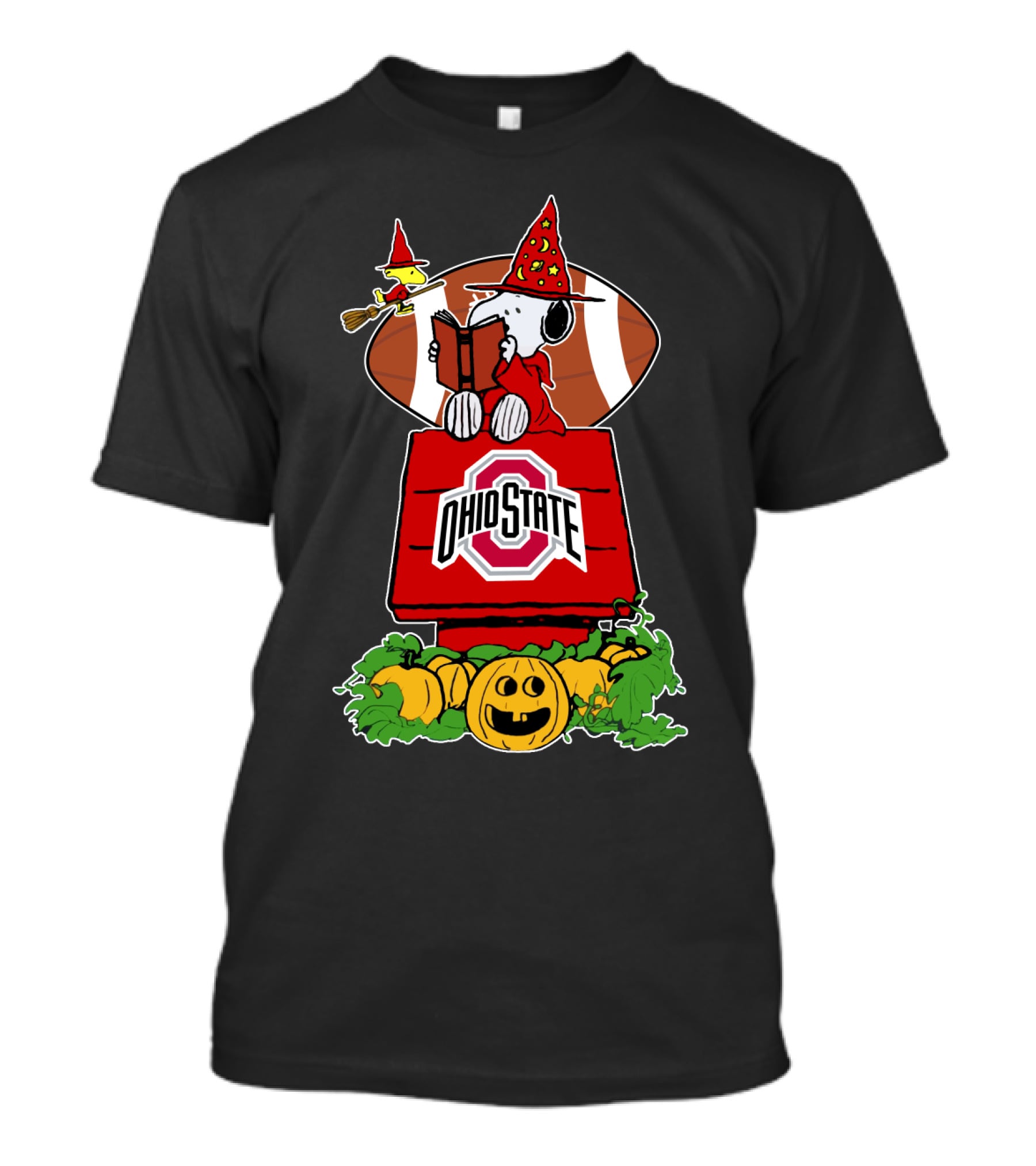 Ohio State Buckeyes Halloween Football Peanuts Snoopy Woodstock T-Shirt