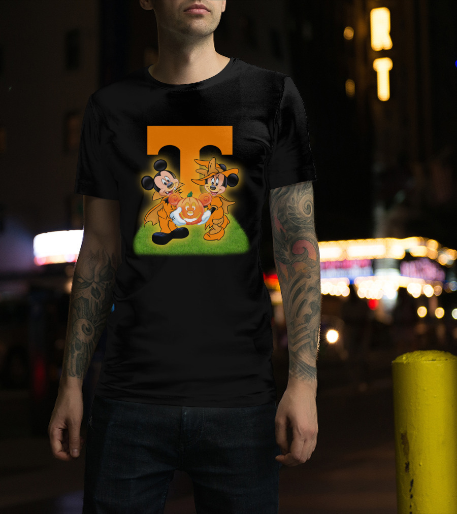 Tennessee Volunteers Halloween Mickey And Minnie Football T-Shirt
