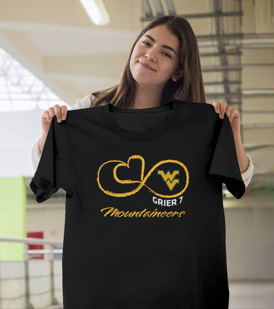 Wvu Mountaineers Grier 7 Football Infinity Love T-Shirt
