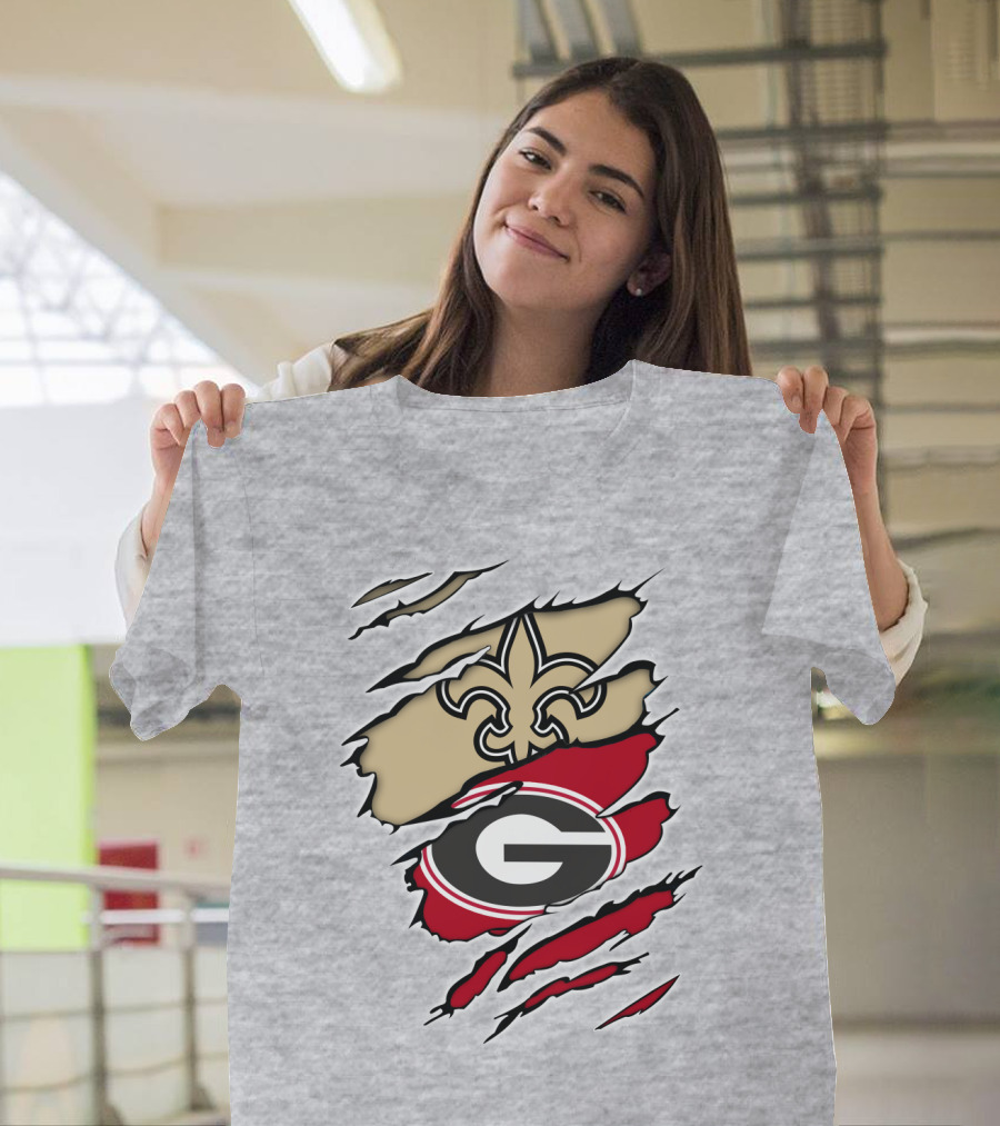 New Orleans Saints Georgia Bulldogs T-Shirt
