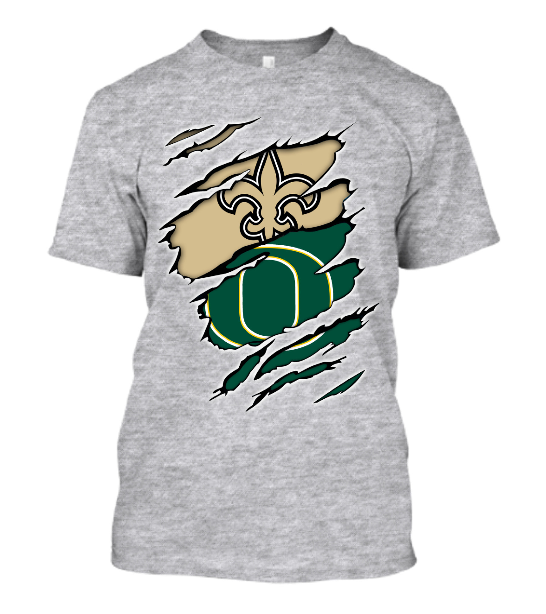 New Orleans Saints Oregon Ducks Logo Mashup T-Shirt