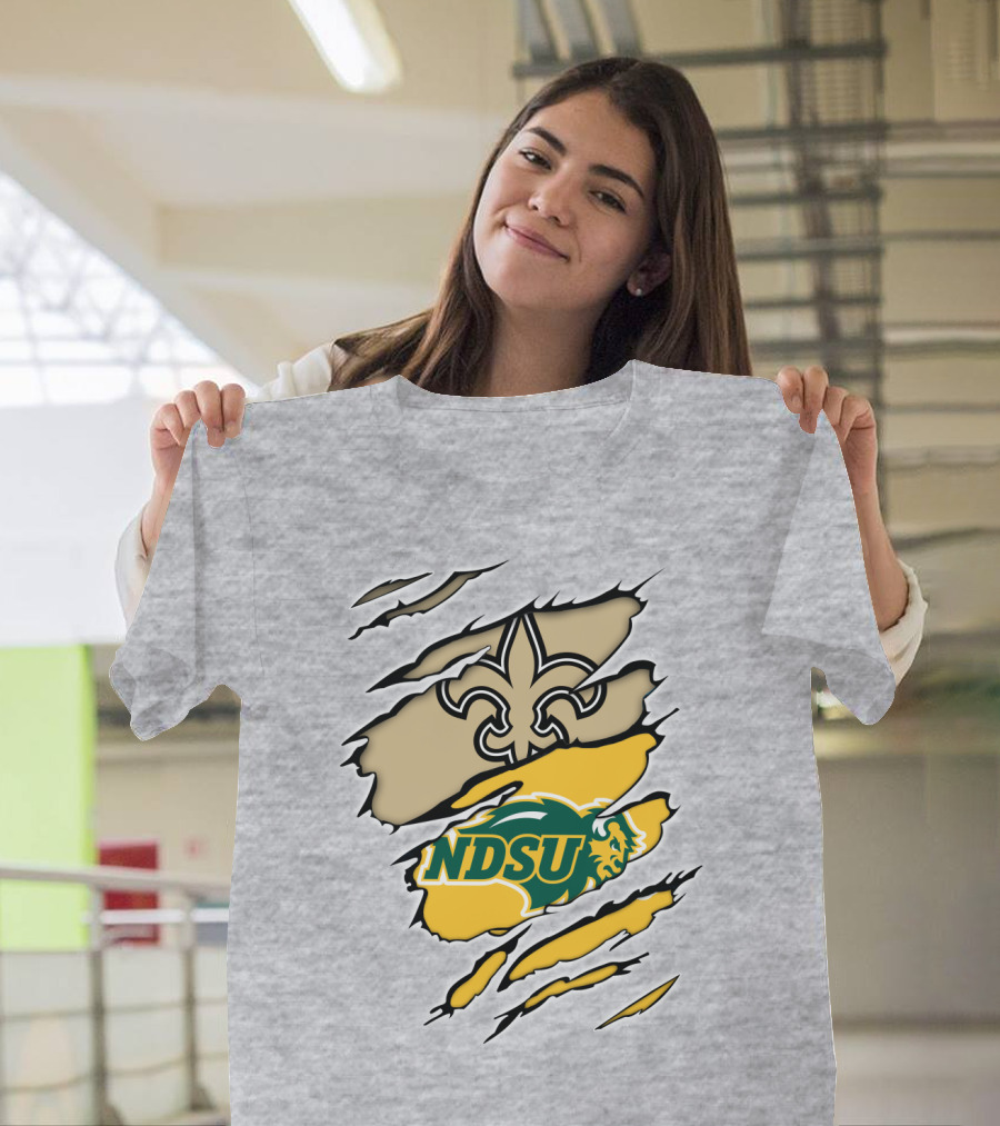 NDSU Bison Fleur-de-Lis Saints Logo Marquee T-Shirt