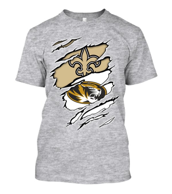 Saints New Orleans Fleur-de-Lis Missouri Tigers T-Shirt