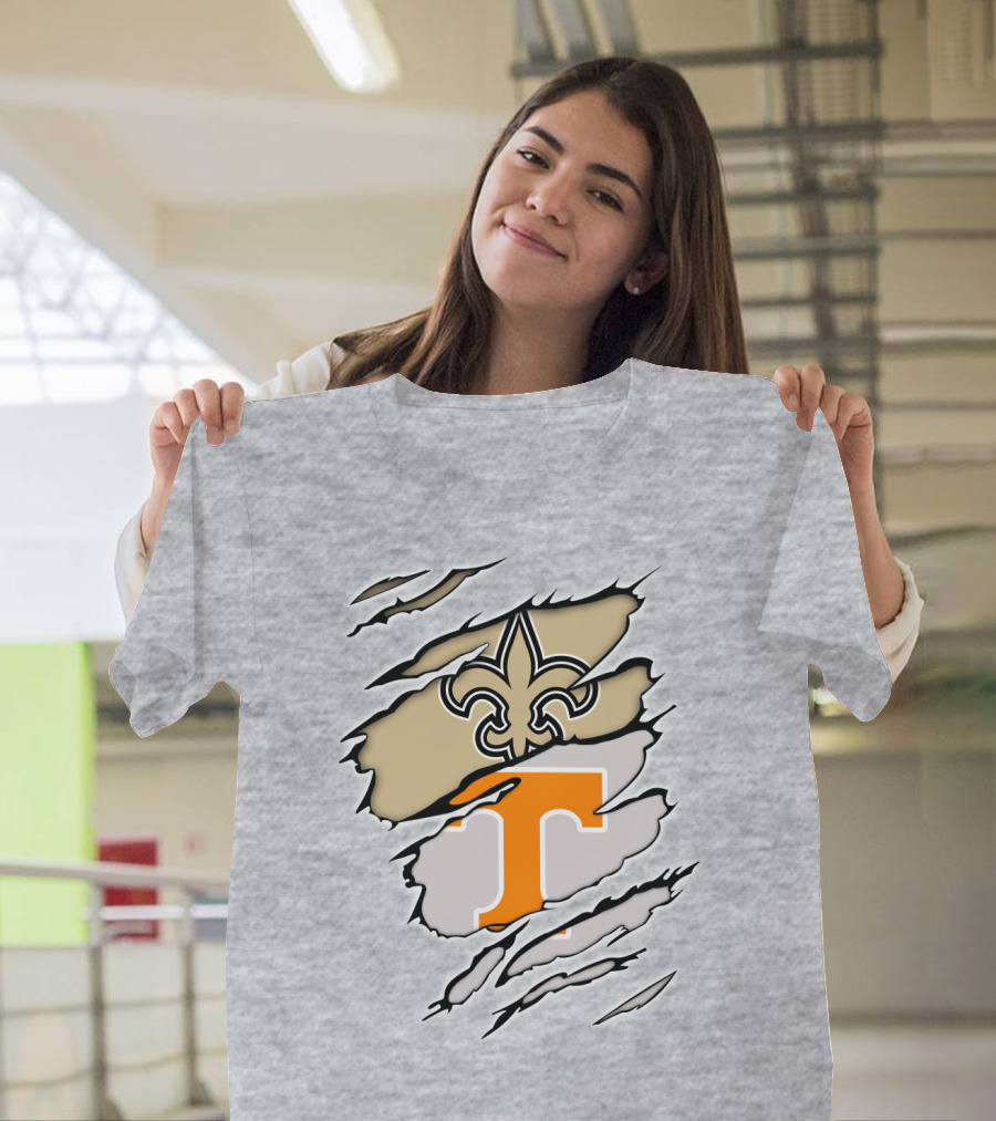 New Orleans Saints Tennessee Volunteers Fleur-de-Lis T T-Shirt