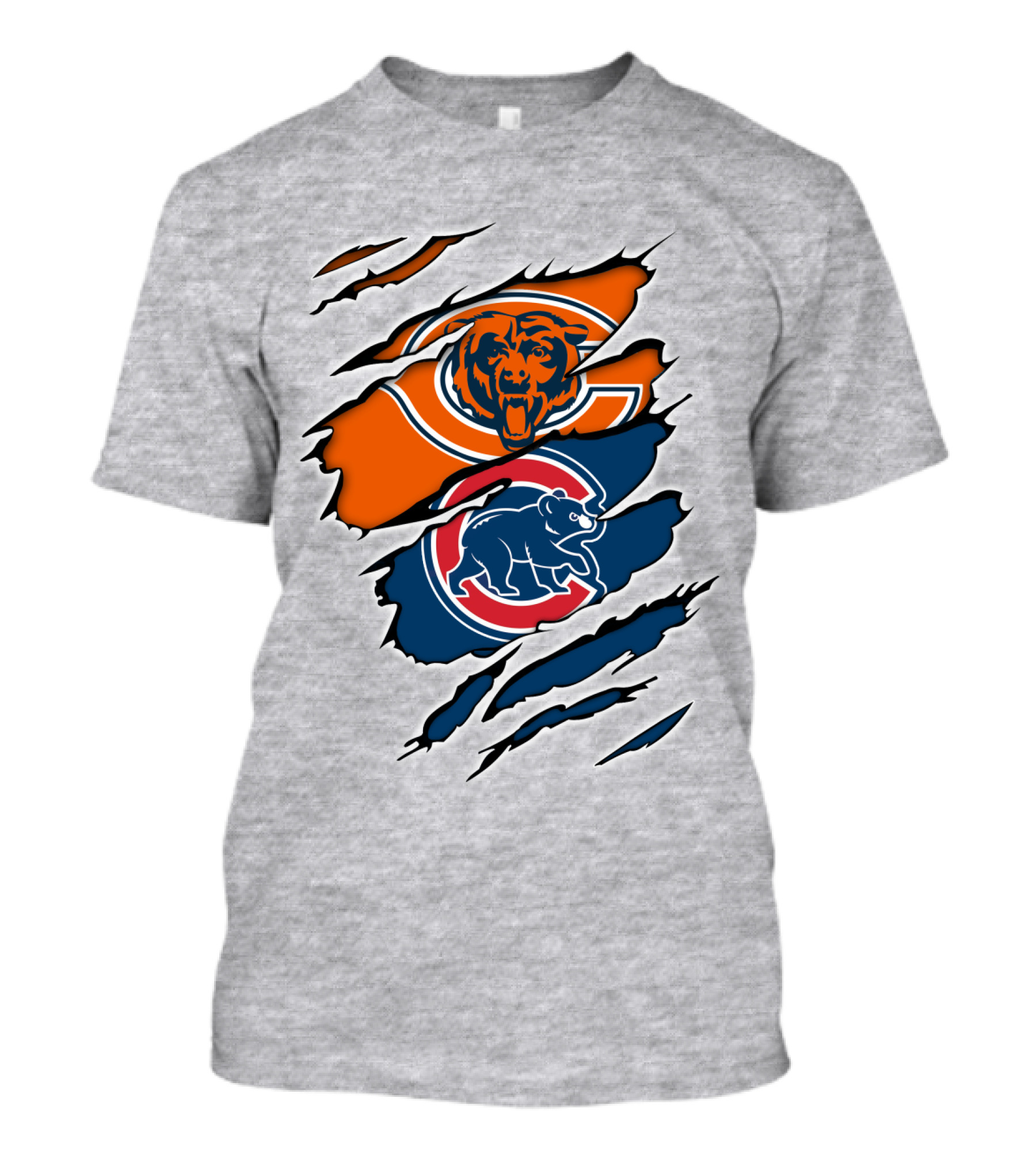Chicago Bears Cubs Claw Marks Sports T-Shirt