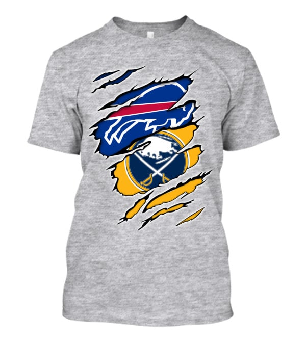 Buffalo Bills Sabres Ripped Logo Combination T-Shirt