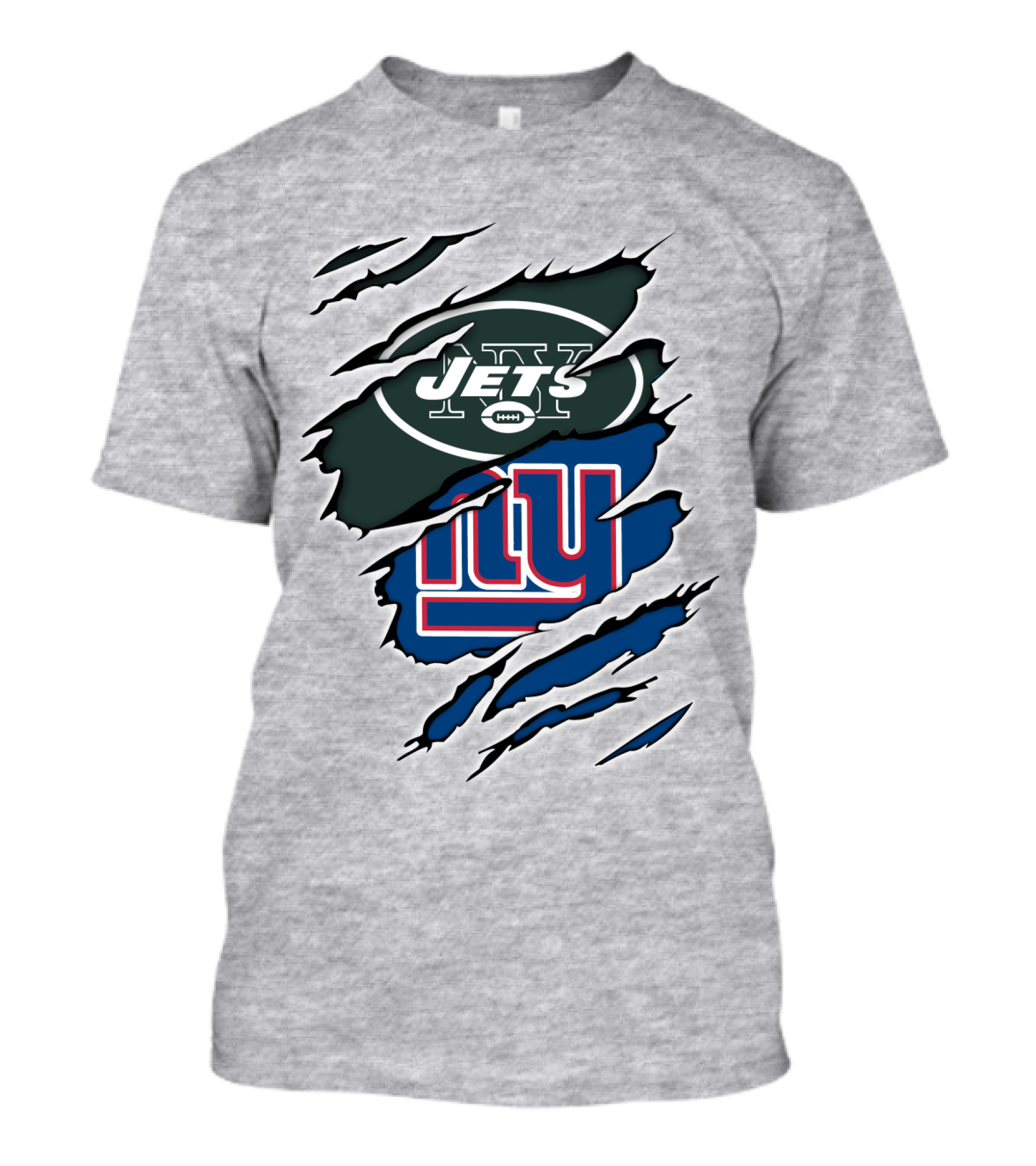 New York Jets Giants Football Rivalry Claw Marks T-Shirt