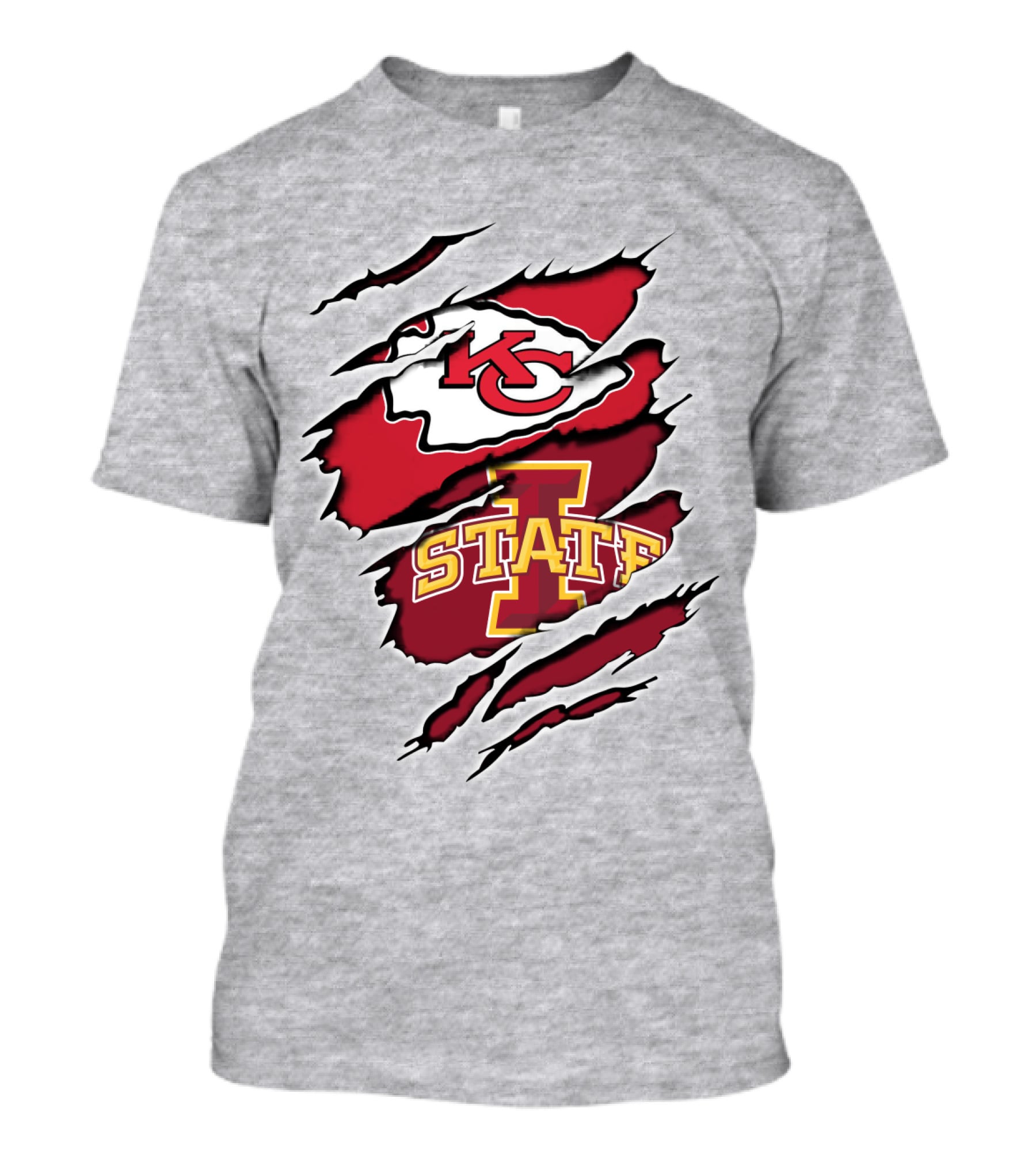 Kansas City Chiefs Iowa State University Torn Claw Marks T-Shirt