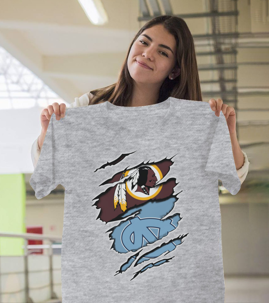 Redskins Tar Heels Logo Mashup T-Shirt