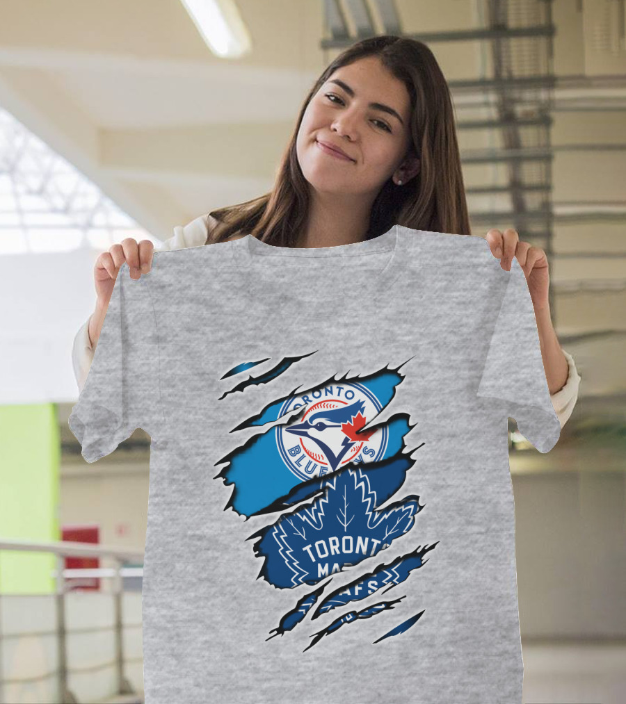 Toronto Blue Jays Maple Leafs Dual Logo Overlap T-Shirt