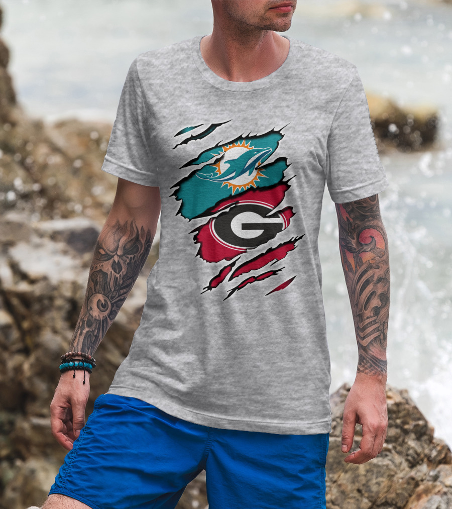 Miami Dolphins Georgia Bulldogs Dual T-Shirt