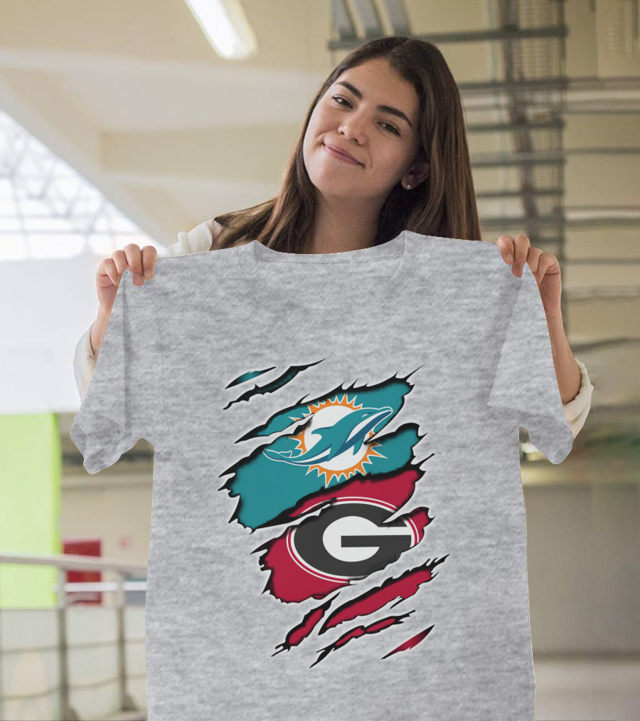 Miami Dolphins Georgia Bulldogs Dual T-Shirt