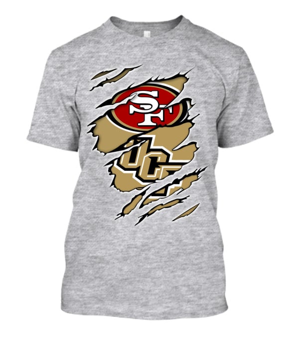 San Francisco 49ers And UCF Knights Torn T-Shirt