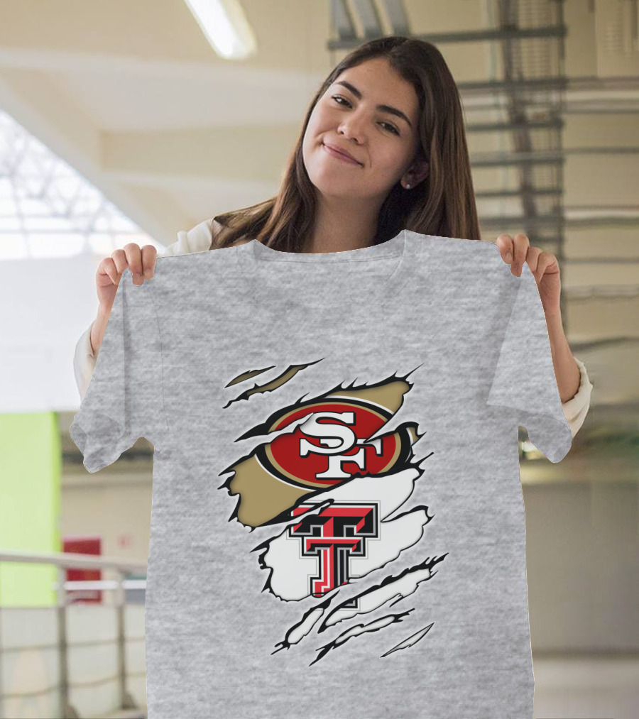 49ers SF Logo Texas Tech Red Raiders TT T-Shirt