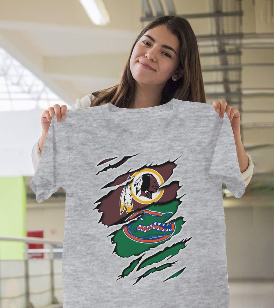 Redskins Gators Logos Claw Marks T-Shirt