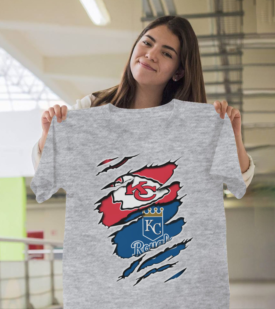 Chiefs KC Royals Logo Rip T-Shirt