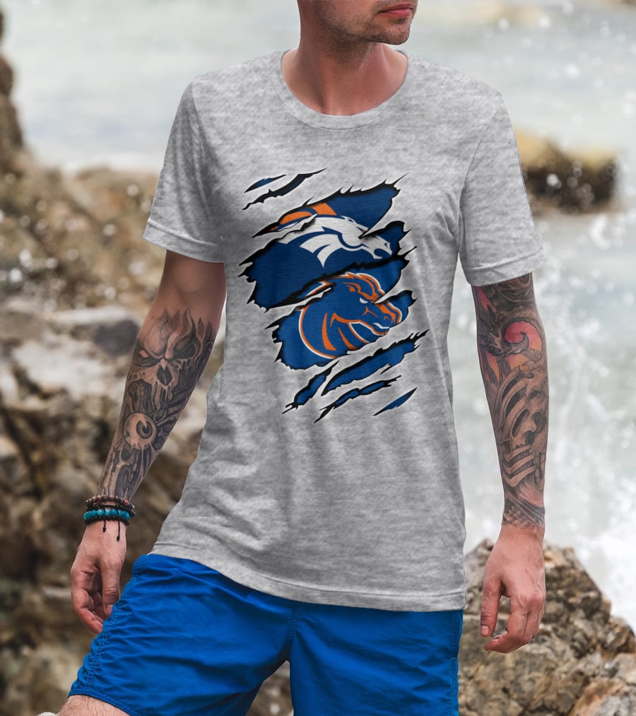 Boise Broncos Broncos Logo Mashup T-Shirt