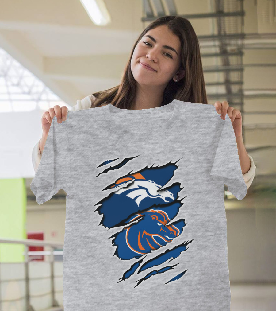 Boise Broncos Broncos Logo Mashup T-Shirt