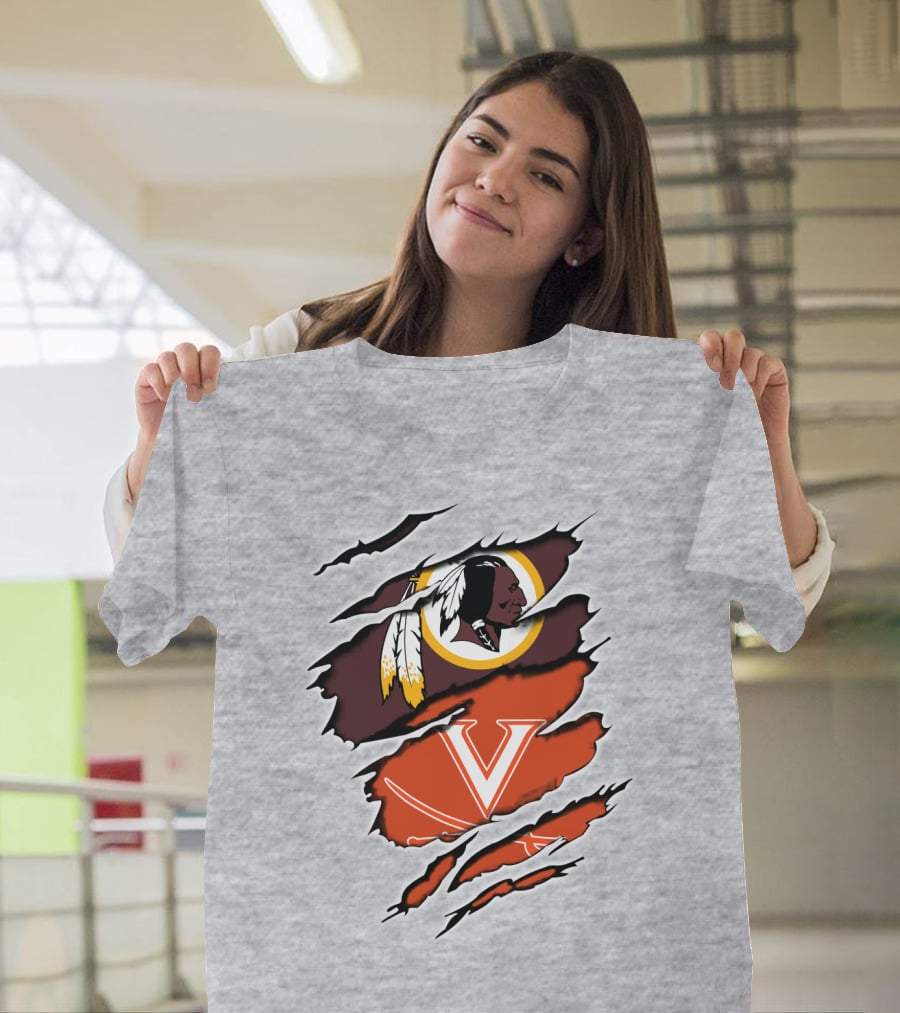 Redskins Cavaliers Virginia Sports Logo Combination T-Shirt