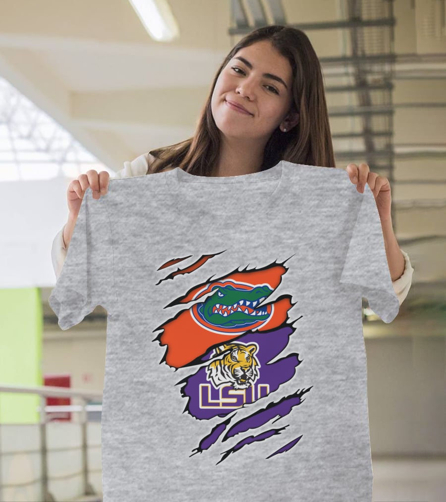 Florida Gators LSU Tigers Rivalry Claw Marks T-Shirt