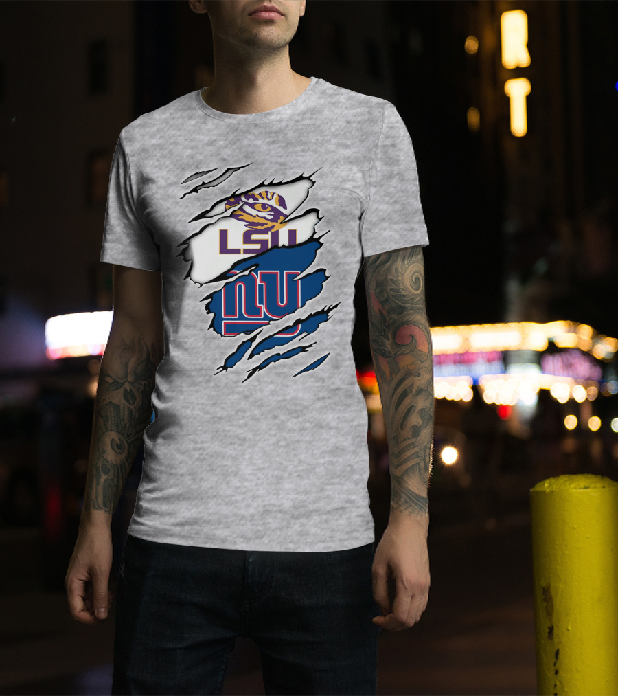 LSU Tigers New York Giants Crossover Tear T-Shirt