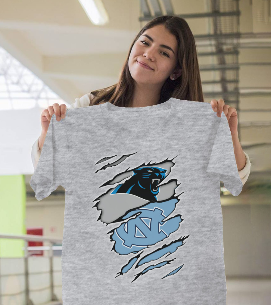 Panther And Tar Heels Logo Fusion T-Shirt