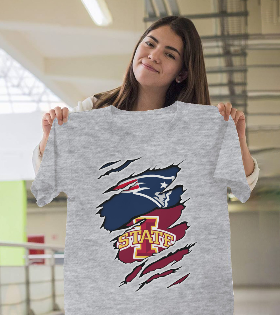 Patriots Logo Claw Marks with Iowa State Cyclones T-Shirt