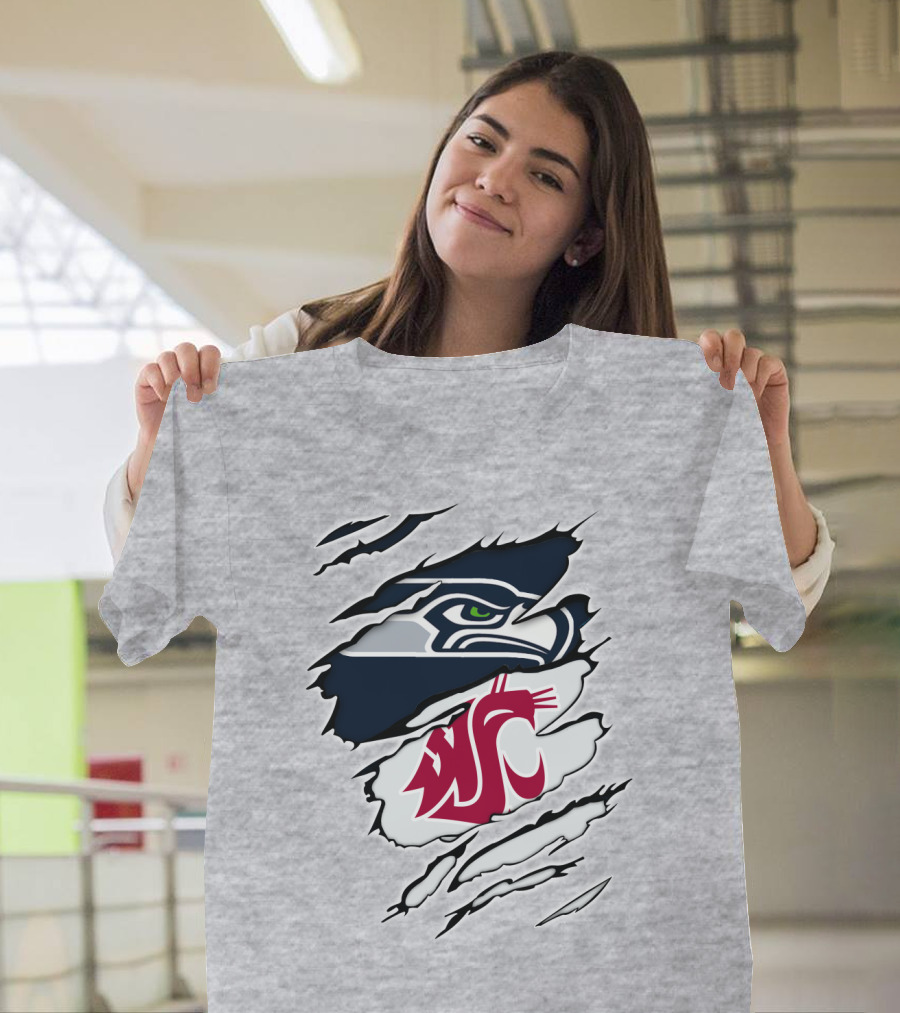 Seahawks Cougars Ripped T-Shirt