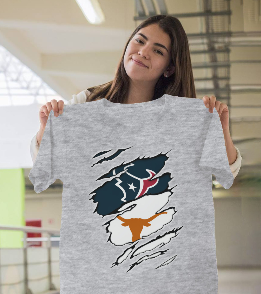 Texans Longhorns Logo Fusion T-Shirt