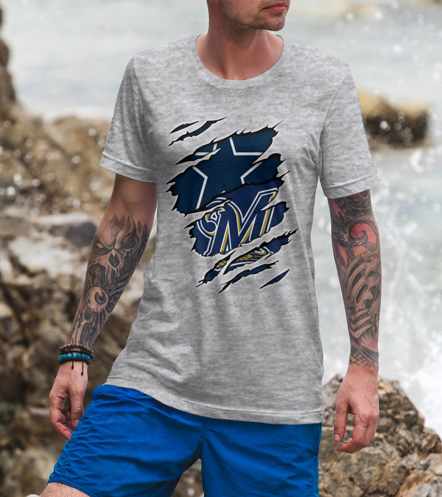 Dallas Cowboys Milwaukee Brewers Rip T-Shirt