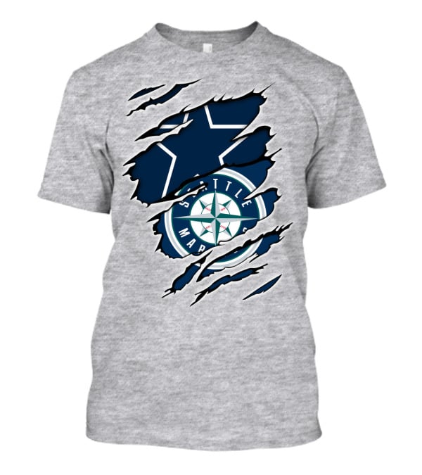 Seattle Mariners Cowboys Star Ripped T-Shirt