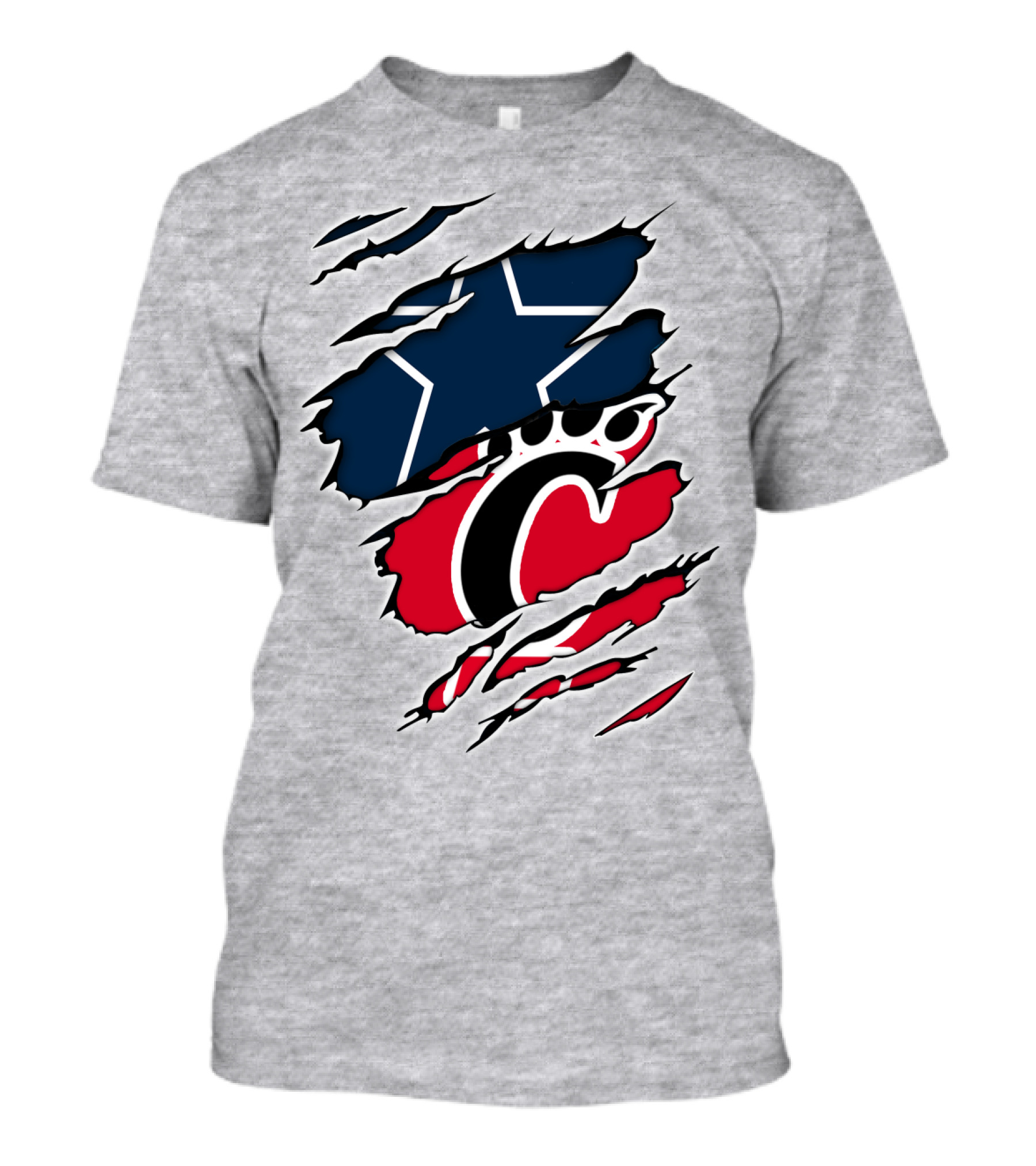 Dallas Cowboys Cincinnati Bearcats Ripped T-Shirt