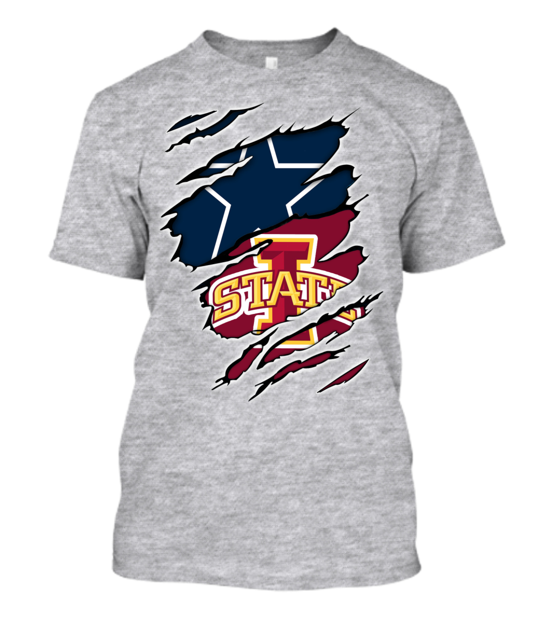 Ripped Dallas Star Iowa State Cyclones T-Shirt